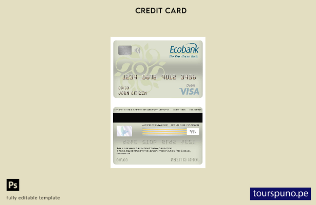 listo para imprimir plantilla de tarjeta de débito visa bancaria Burkina Faso Ec